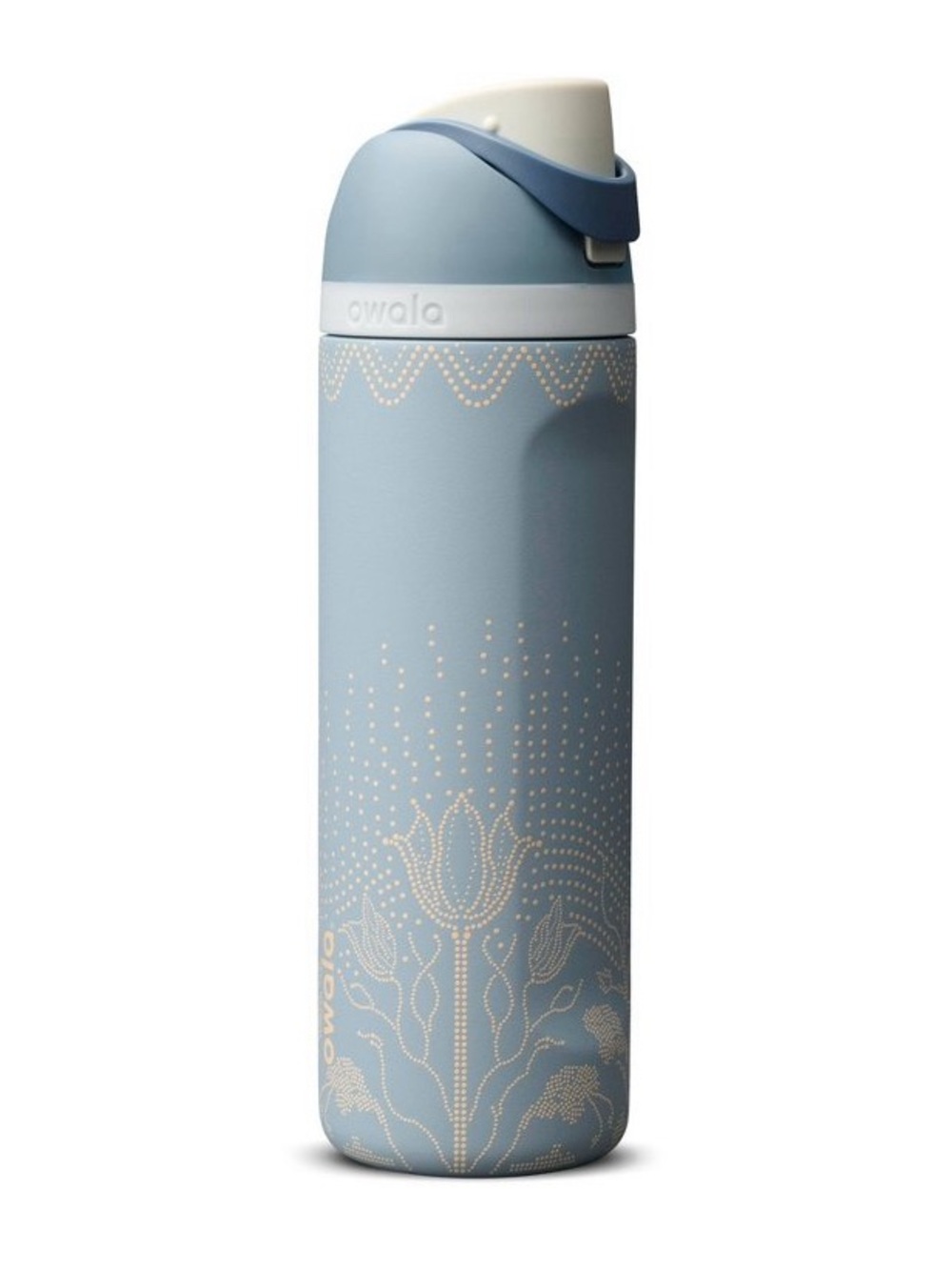 Owala limited edition Studded Garden Blue cow print 24 oz tumber bottle New tags